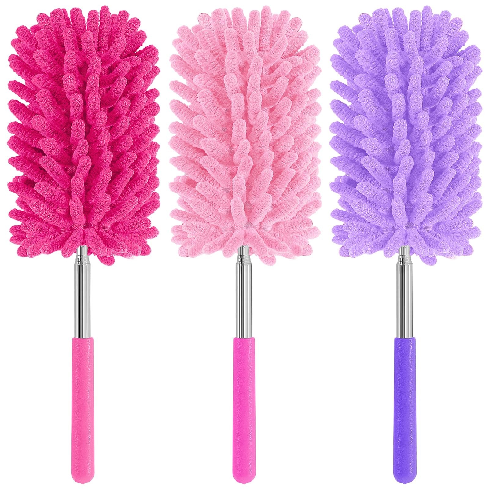 Mini Duster for Cleaning, 360° Bendable Hand Dusters with Extension Pole, W
