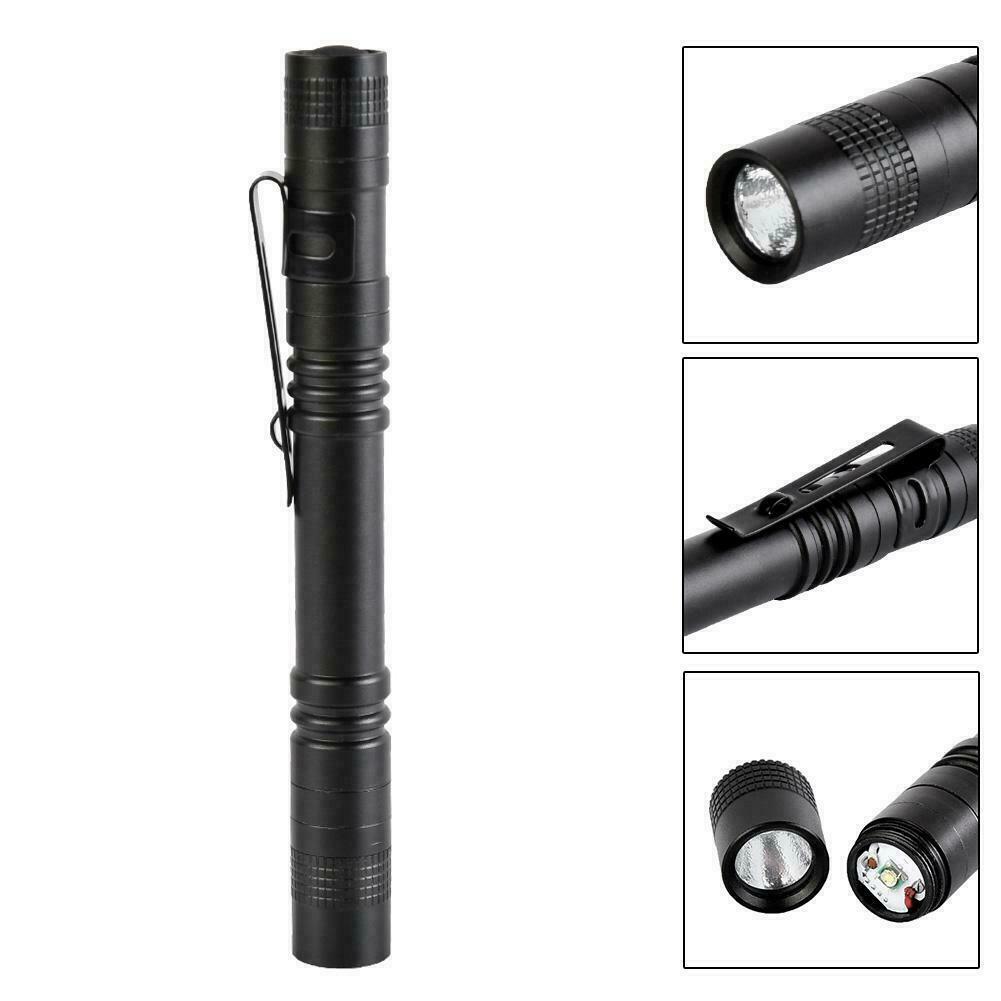 2PCS Mini Small Torch Super Bright LED Flashlight Penlight with Clip Pocket