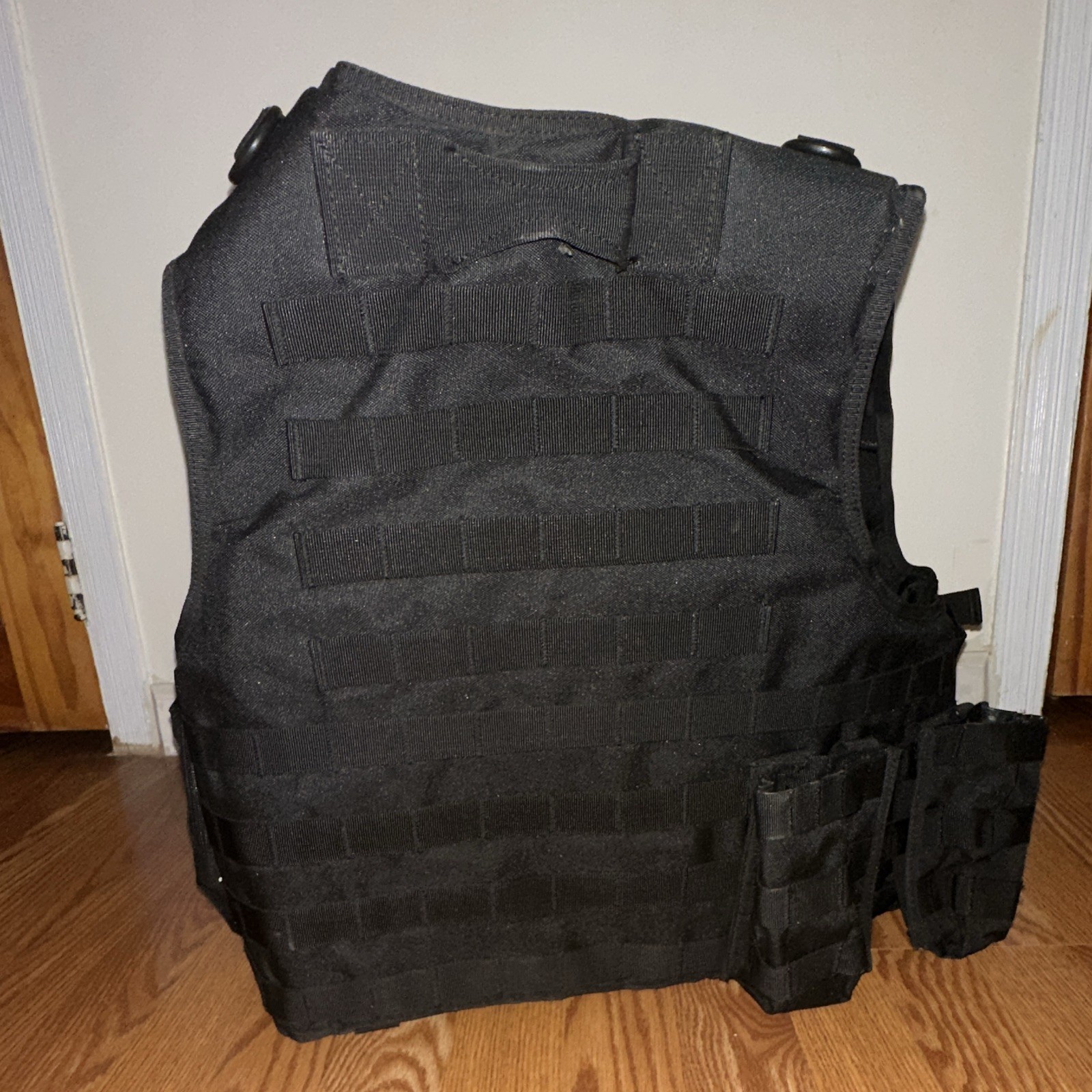 Black Nylon Tactical Airsoft Vest Modular MOLLE System Adjustable 8-Piece Set