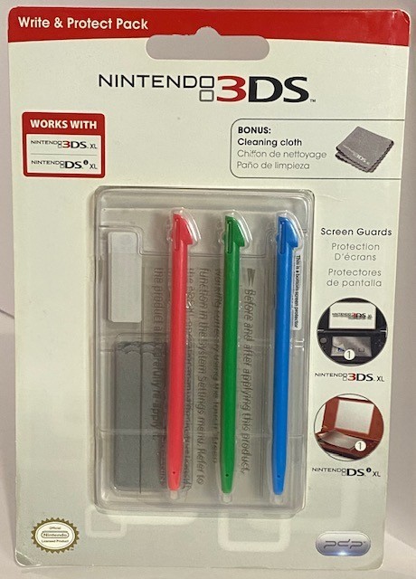 PDP New Nintendo 3DS XL Write & Protect Pack Stylus Replacement Screen Protector