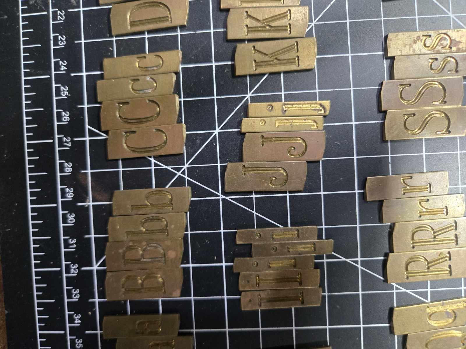 New Hermes Brass Engraving Font Set 35-310 Double Line Upper & Lower Case