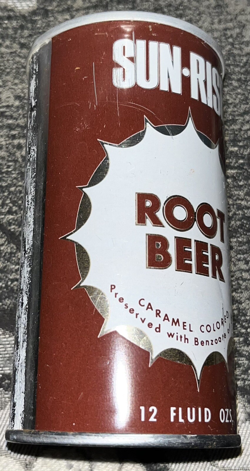 VINTAGE SUN RISE ROOT BEER PULL TAB STEEL CAN