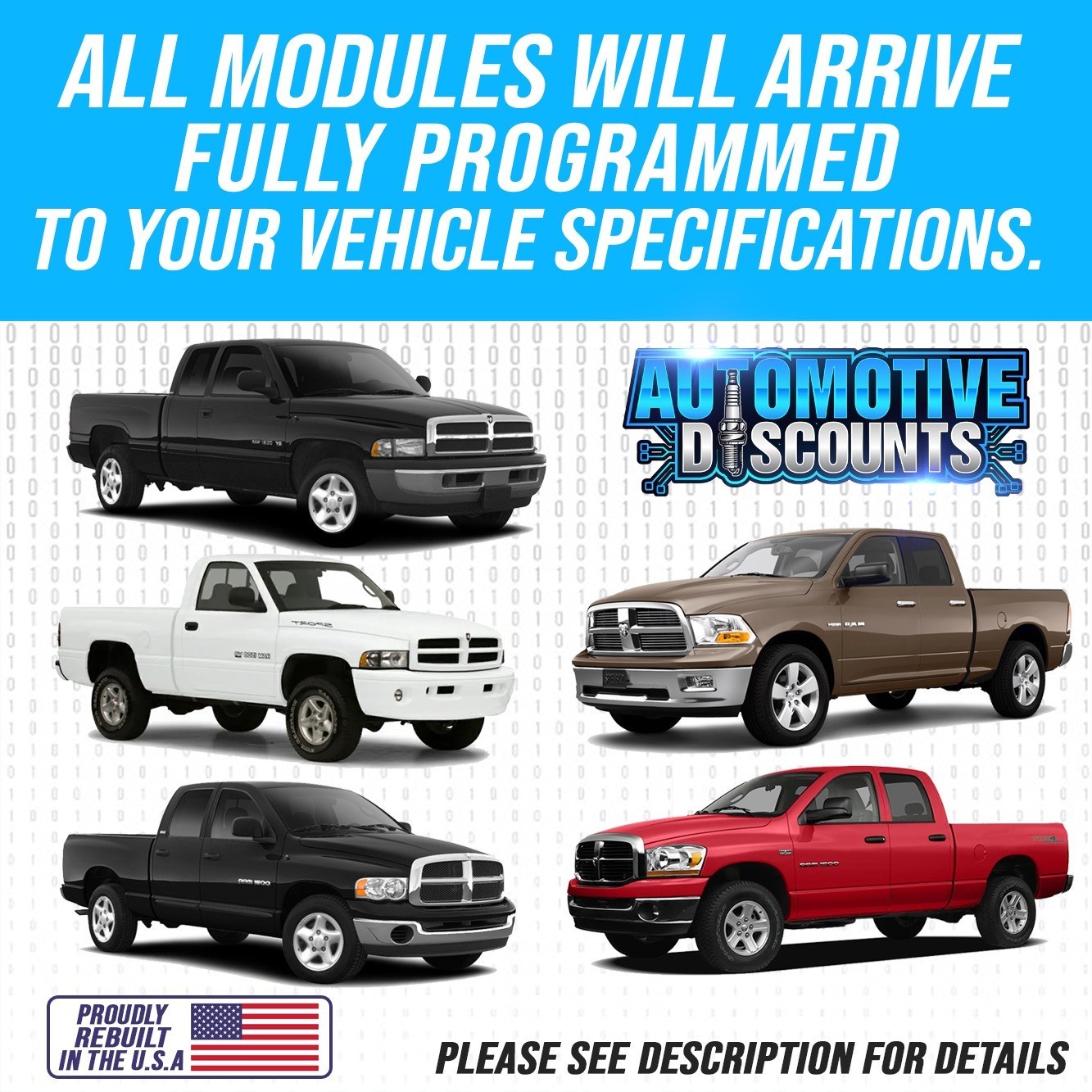 2019 Dodge Ram 1500 5.7L PCM ECU ECM 68331181AA Engine Computer Plug & Go