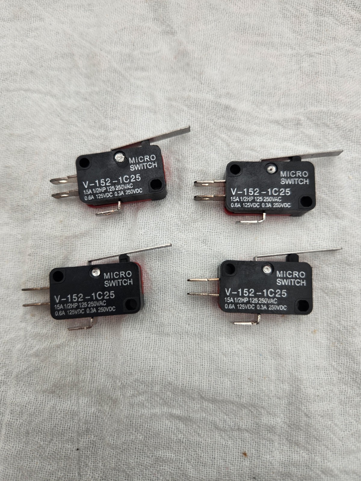 4x V-152-1C25 Microswitch Snap Action Limit Switch SPDT 15A 250VAC 0.6A 125VDCP6