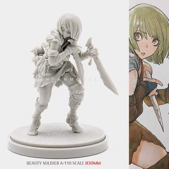 █  Kingdom Death 30mm(Base) Woman  Soldier Warrior Unbuild WH512