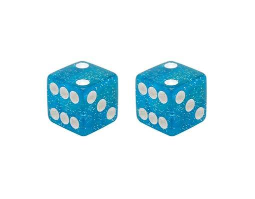 Bike Dice Valve Caps Blue Glit Schrader Valve. Bike parts,Bicycle parts.