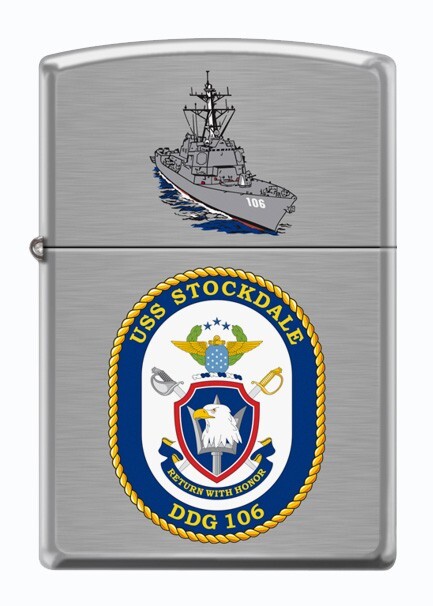 USS Stockdale (DDG-106) Destroyer Zippo MIB   Brushed Chrome