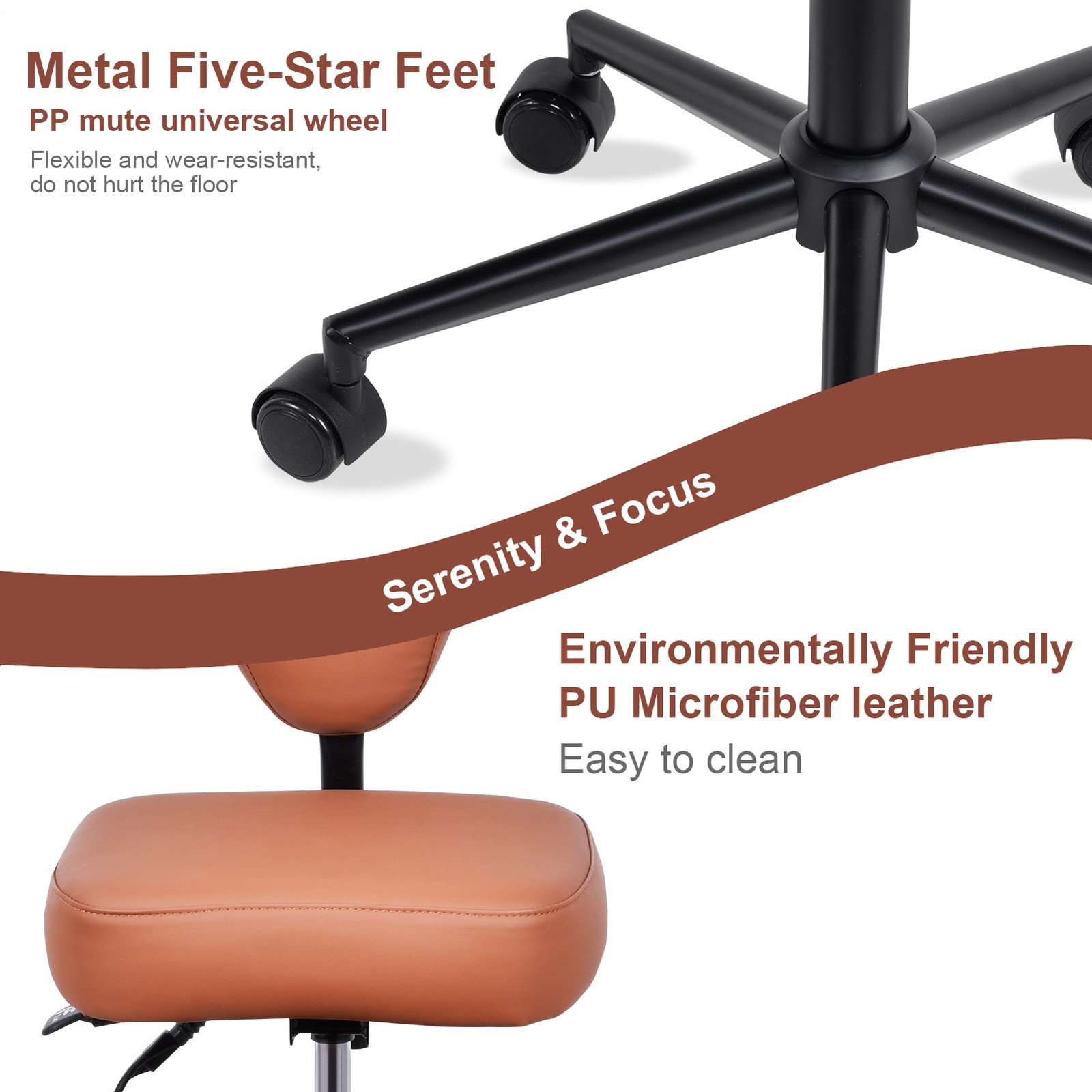 Ergonomic Cross Legged Chair, 360° Swivel Meditation Chair Height Adjustable Sea