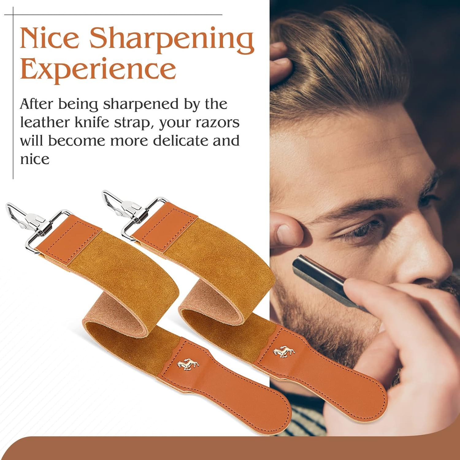 Straight Razor Strop Leather Sharpening Strap Barber Brown