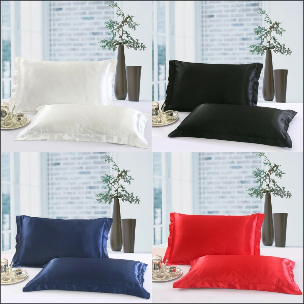 Solid Smooth Silk Satin Queen / Standard Pillow Case Bedding Pillowcase New Hot