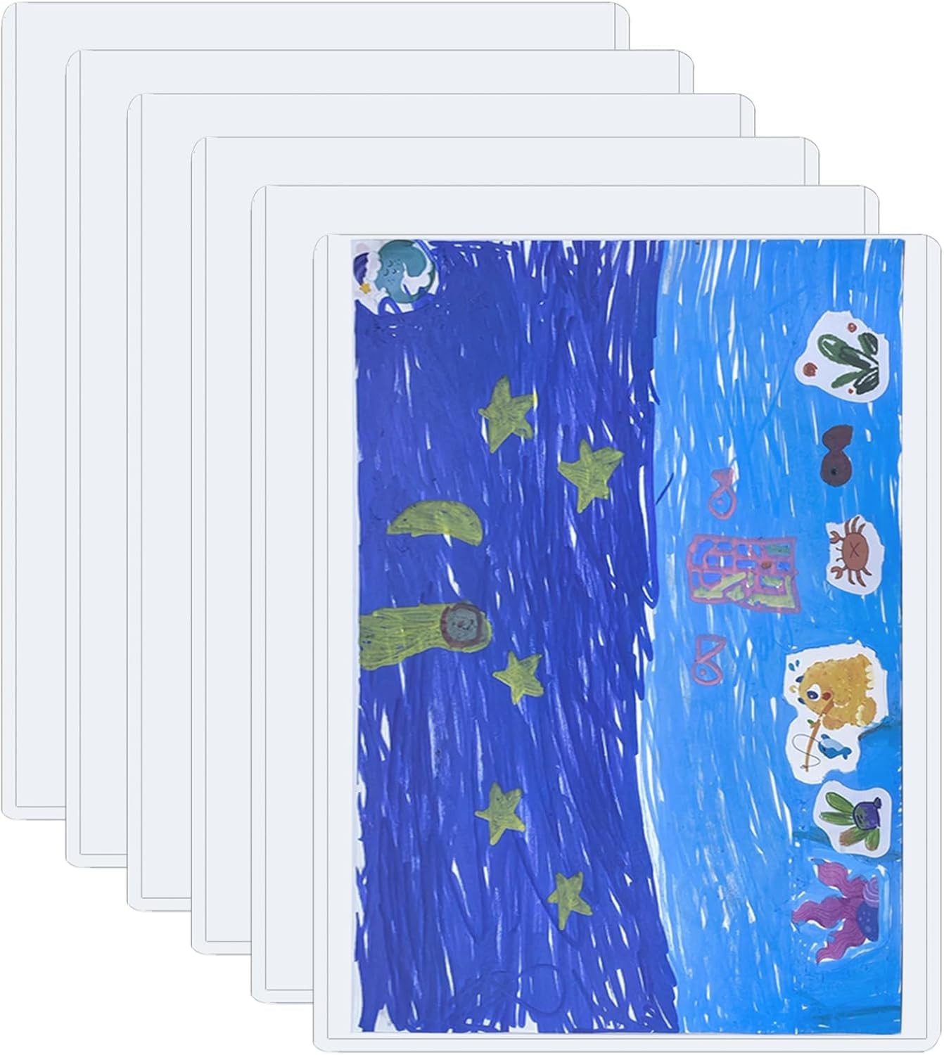 7 PCS 8.5" x 11" Rigid Print Protectors,Clear Plastic Page Transparent