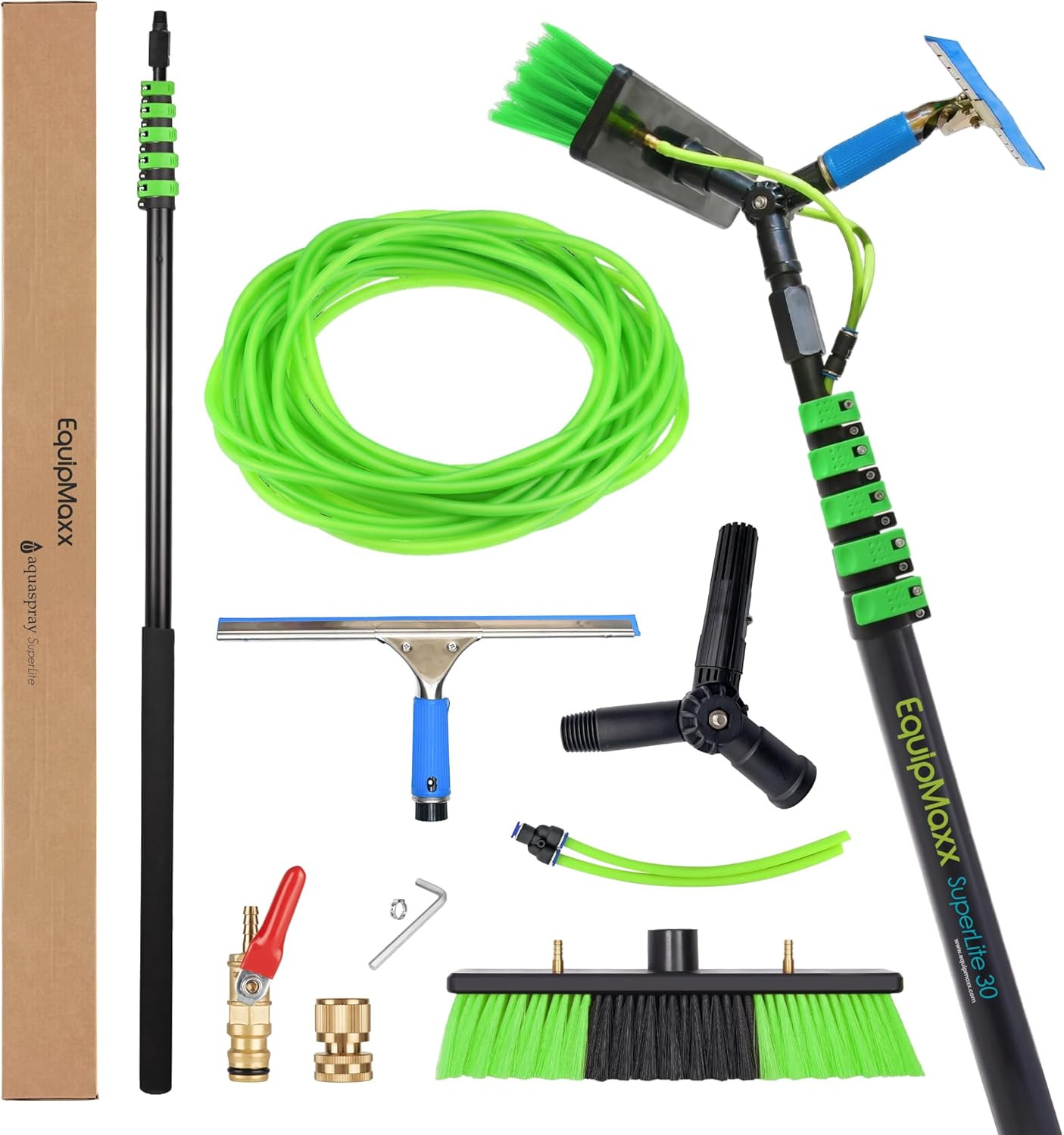 30 Feet Solar Panel Cleaning Brush & Pole Window Cleaner Window Cleaning Solutio