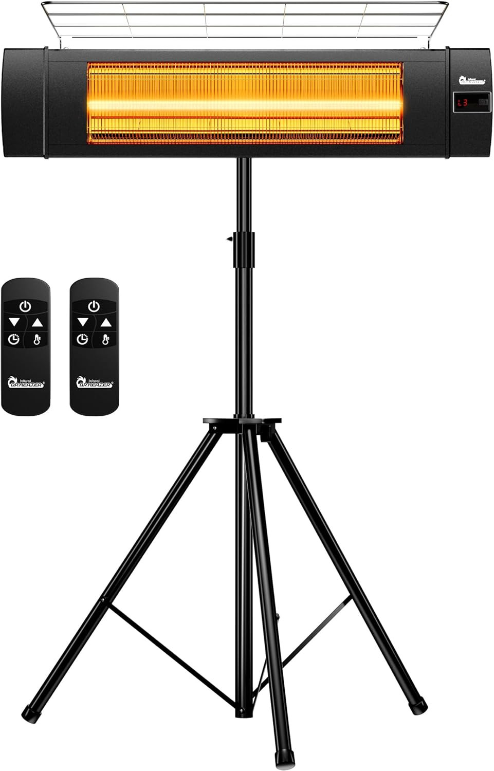 Carbon Infrared Patio Heater with Tripod, Remote Control, Optional On/Off Tip-Ov