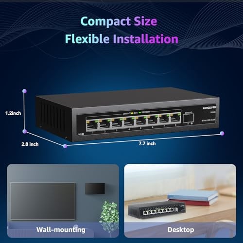 Port 2.5Gb Unmanaged Ethernet Switch with 8* 2.5G+ 1*10G SFP Ports, 60 Gbps 9