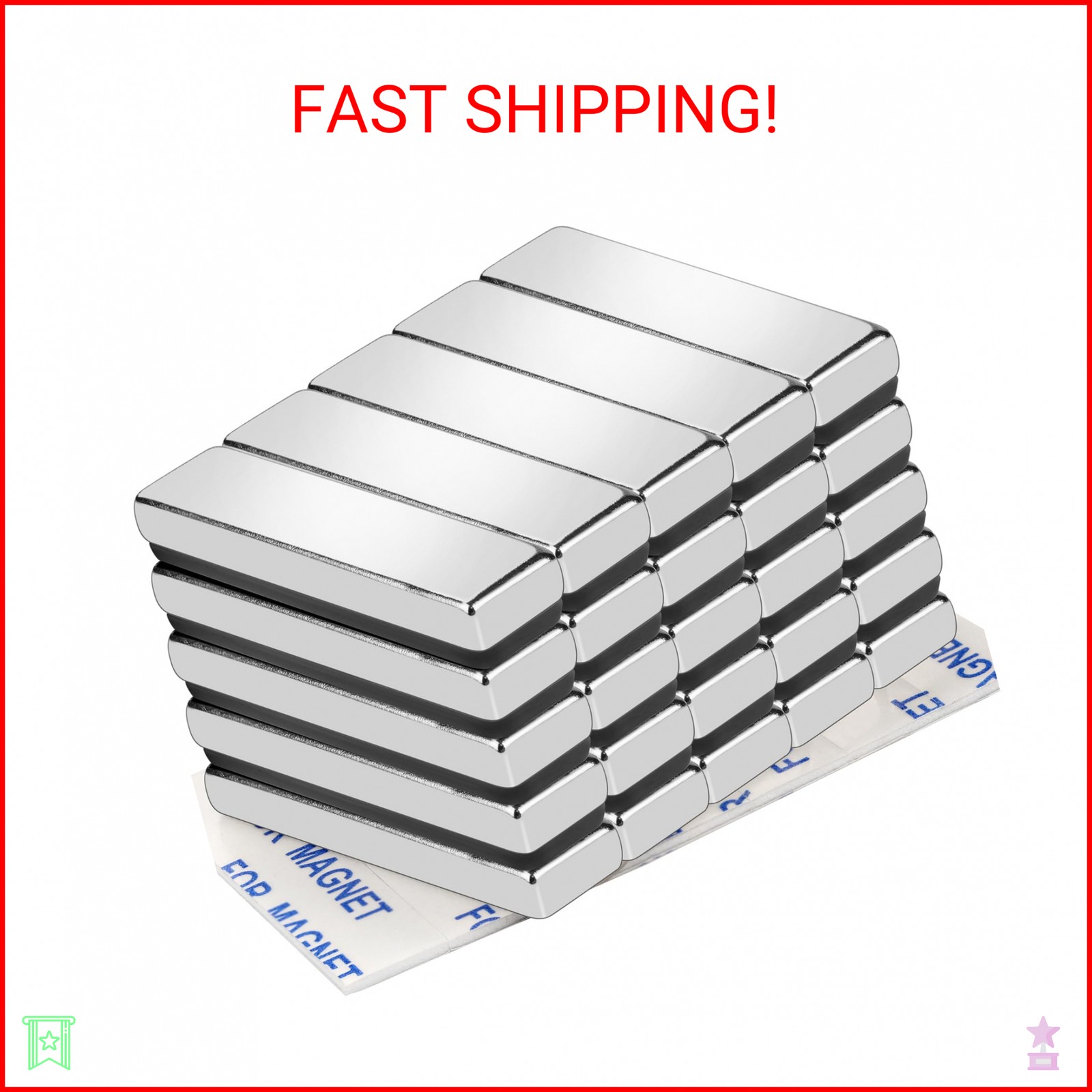 TRYMAG 25 Pack Super Strong Neodymium Magnets, Heavy Duty Rare Earth Magnets wit