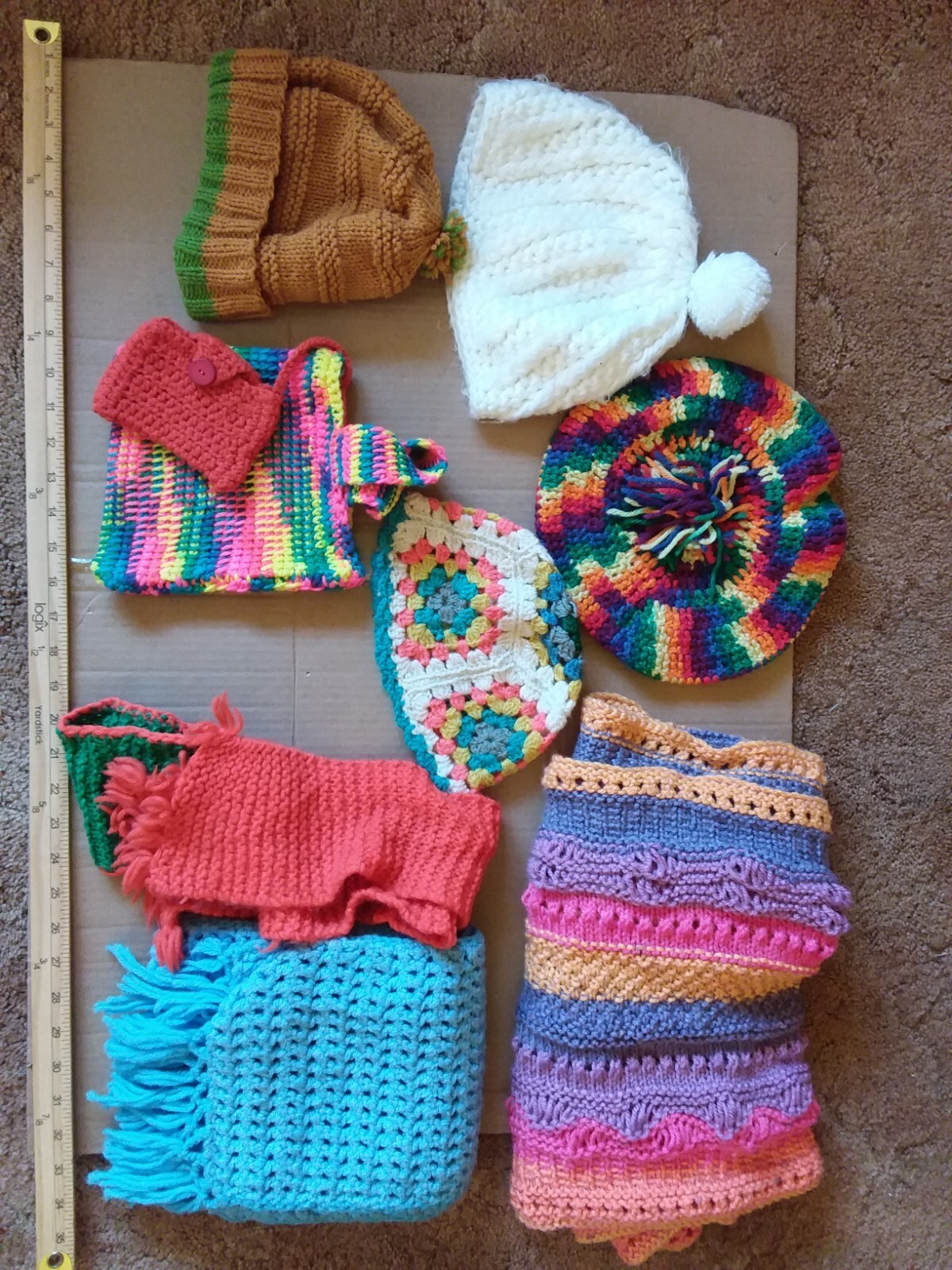 Lot of 8 Knit & Crochet Items - Used