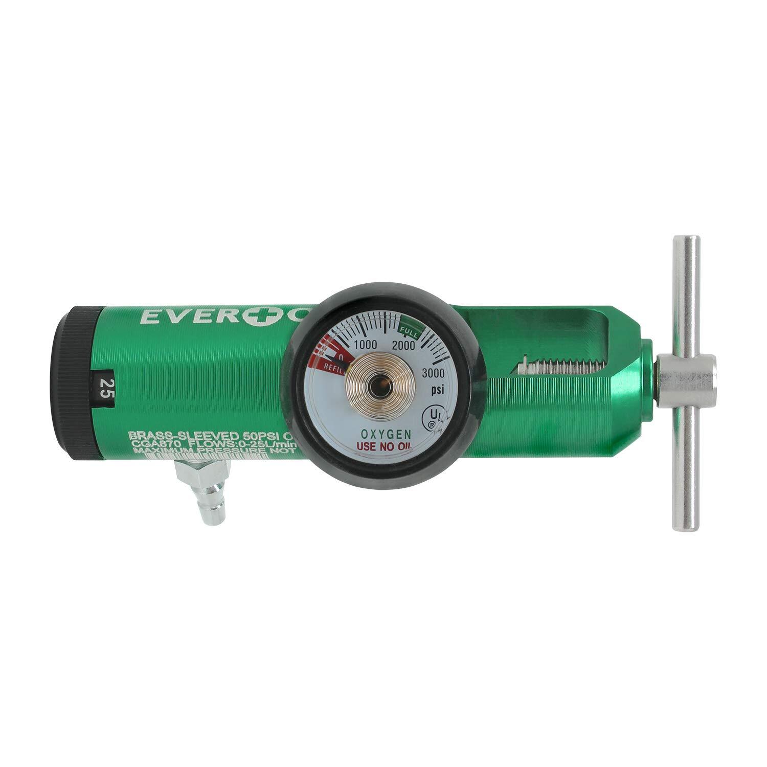 Ever Ready First Aid Oxygen Regulator CGA-870 Connection Gauge Flow Rate