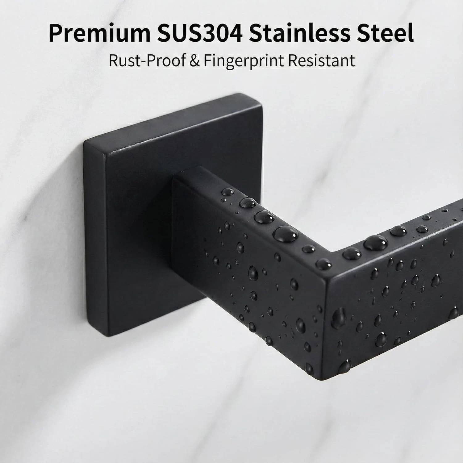 Matte Black 4-Piece Complete Bathroom Accessory Set Towel Bar & Hardware Kit