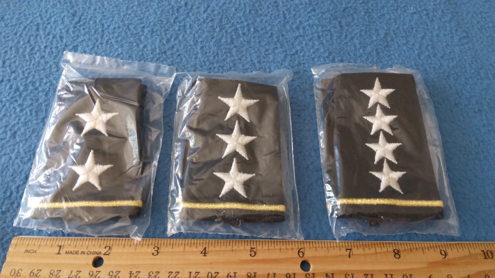 PAIRS OF - U.S. ARMY 2,3,4 STAR GENERAL Soft Shoulder Boards Insignia - FEMALE