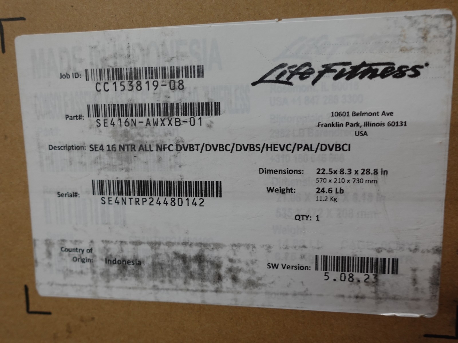 Life Fitness Discover SE4 Console 16"