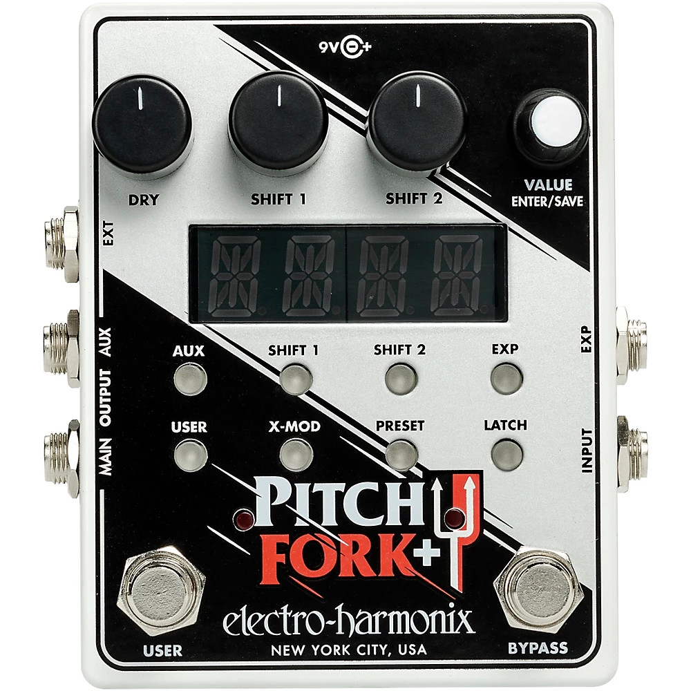 ElectroHarmonix Pitch Fork+ Polyphonic PitchShifter Effects Pedal White