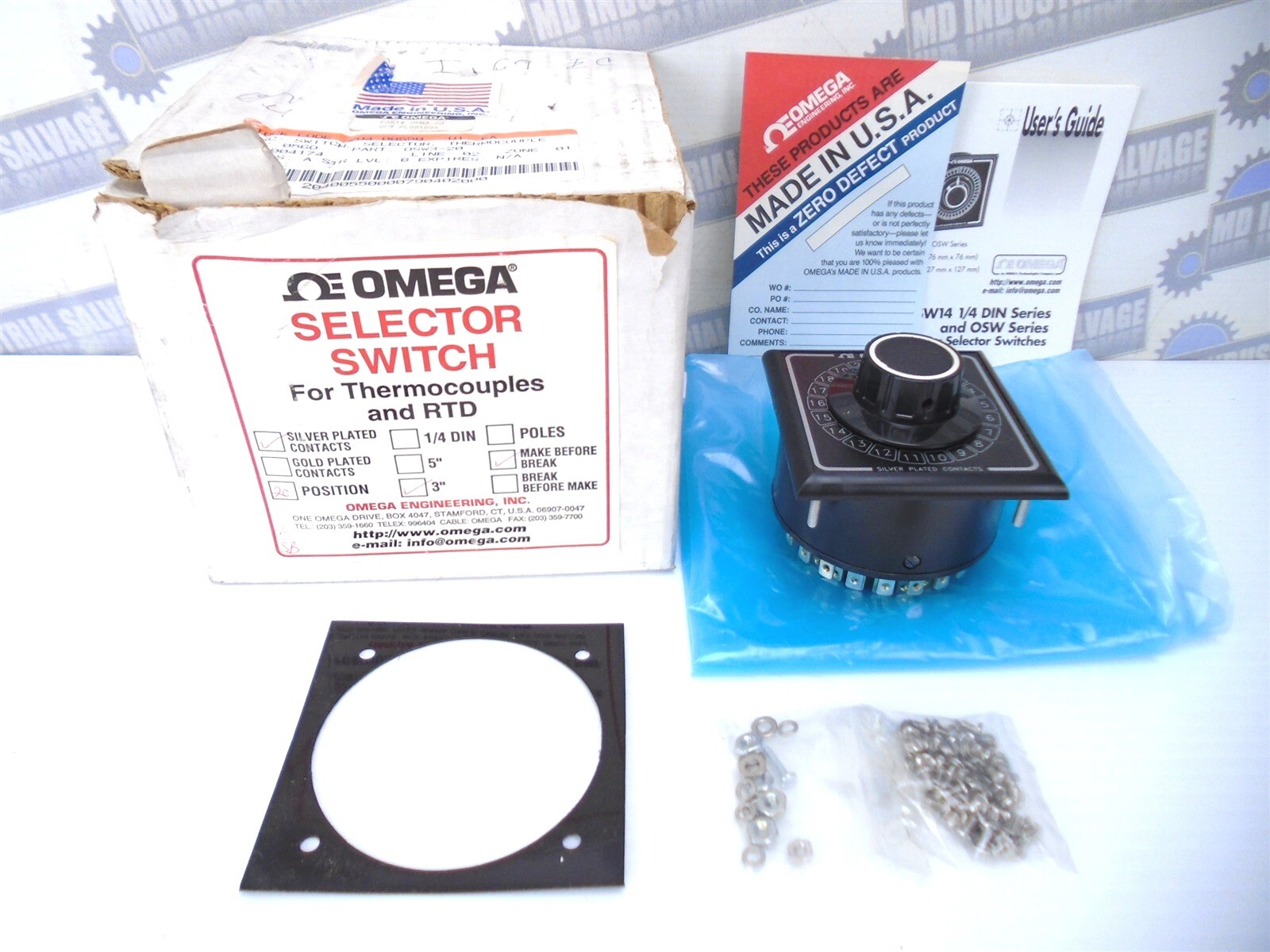 OMEGA - OSW3-20 - 20 Position 3" ROTARY SELECTOR SWITCH THERMOCOUPLES 2-Pole
