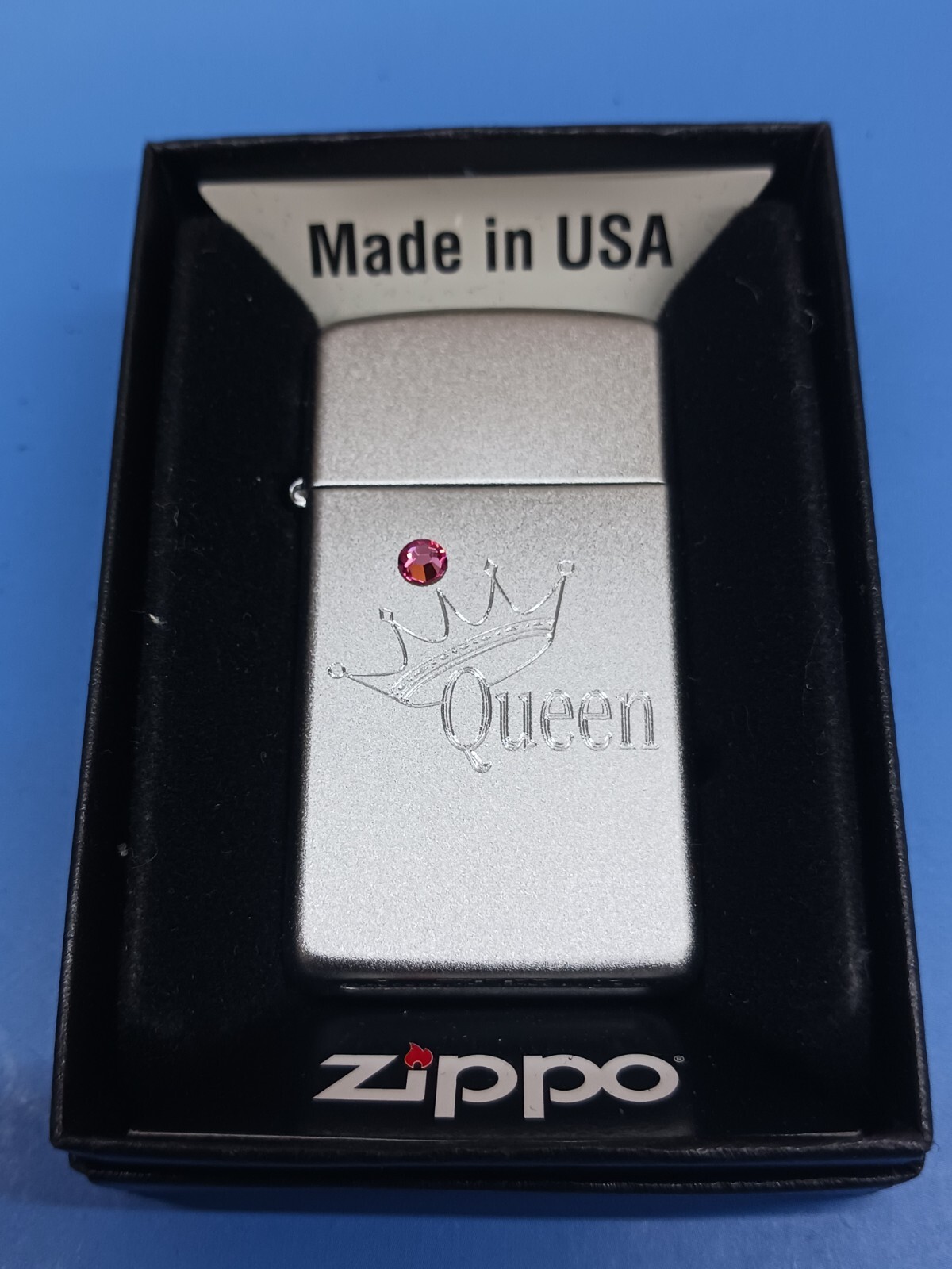 Zippo Slim Queen Swarovski Satin Chrome 24572