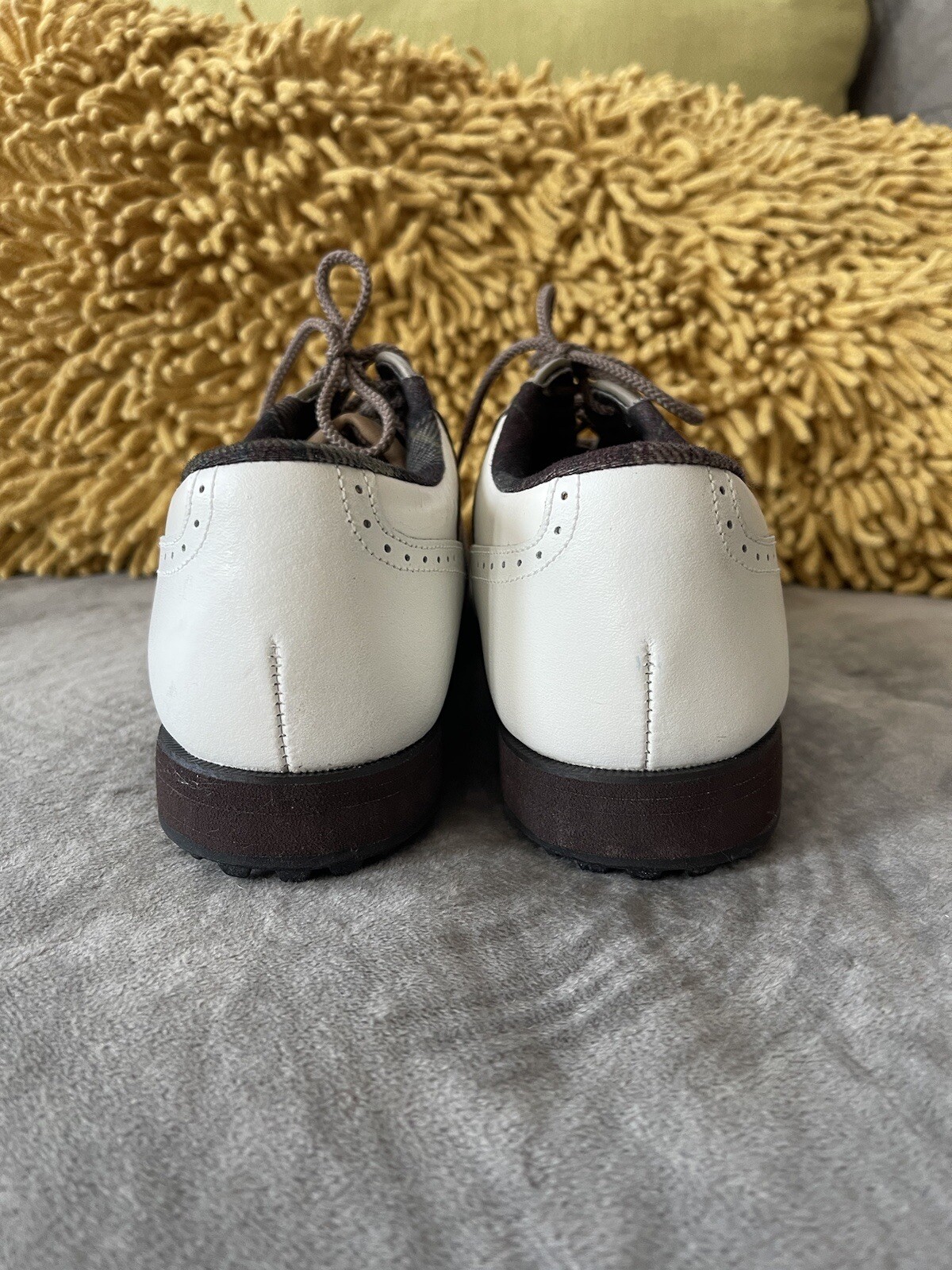 FootJoy SoftJoys Junior Brown White Leather Golf Cleats Size 6