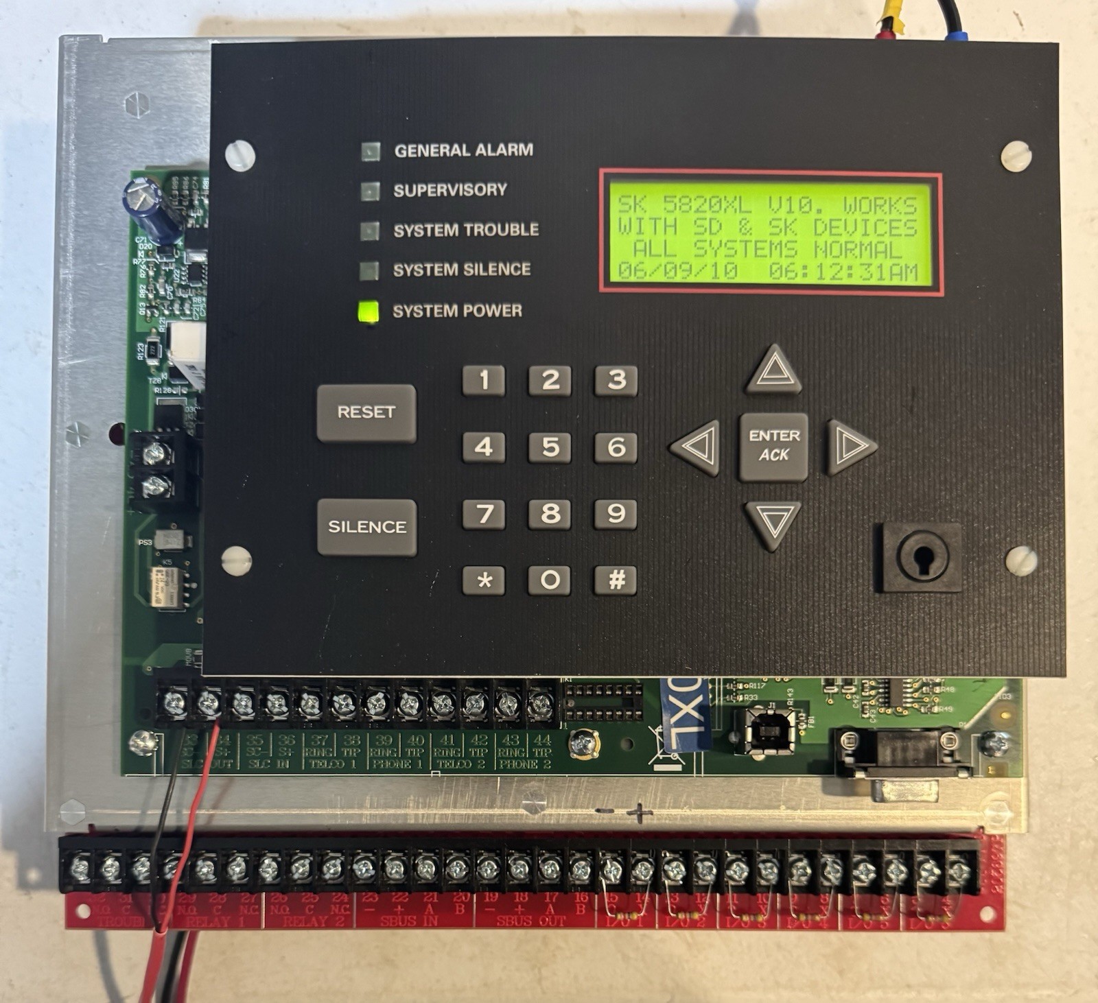 SILENT KNIGHT SK 5820XL/EVS.  V10.05 Board Only.Tested. Works. See Description.