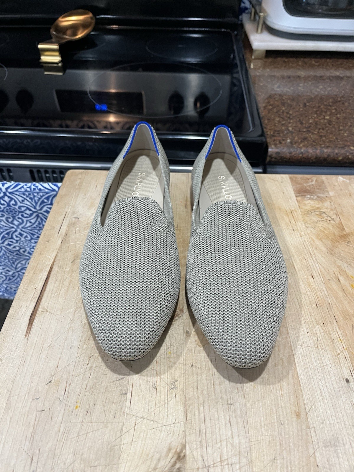 Rothy’s The Almond Loafer Khaki Knit Flat Slip On Shoes Women Size 8