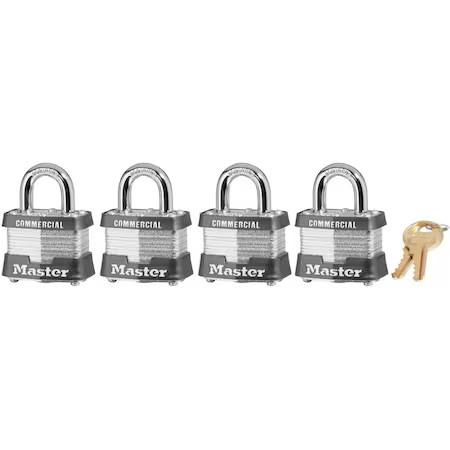 Master Lock 3Qcom Padlocks, Keyed Alike, Standard Shackle, Rectangular Steel
