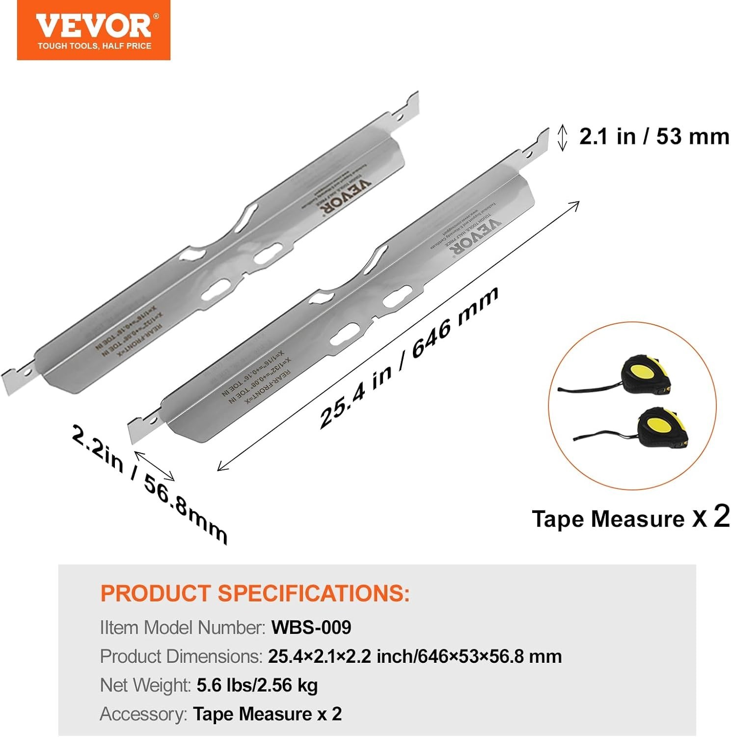 2-Pack Toe Alignment Toe Plates, Stainless Steel Plate, Toe Angle Accurate Me...