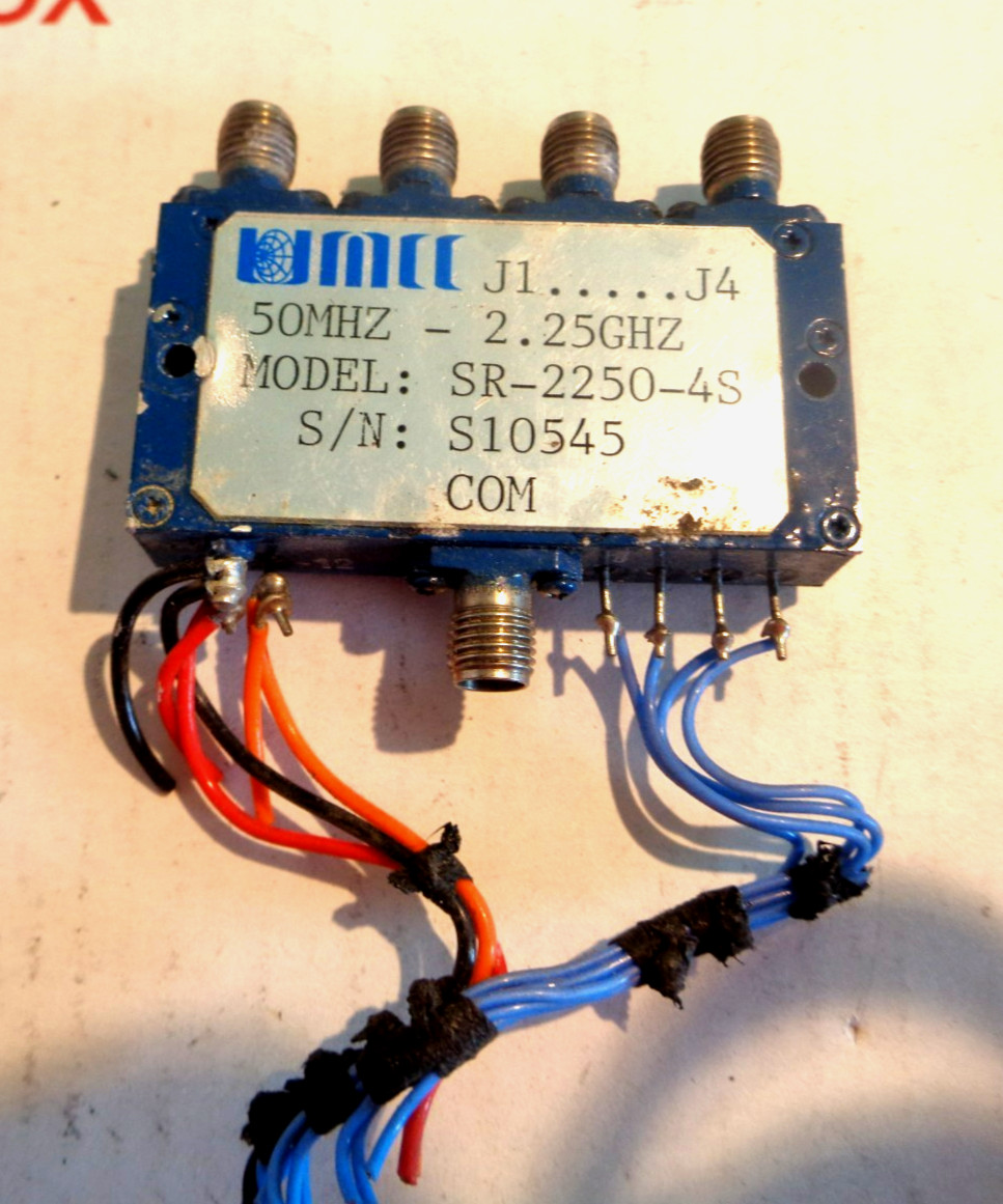 One Universal Microwave UMCC SR-2250-4S RF SMA Pin Switch, 50MHz-2.25 GHz