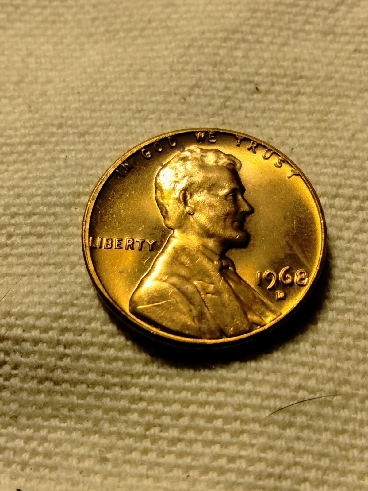 1968 D Lincoln Cent Misaligned Die Struck Thru Errors