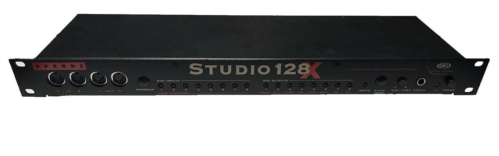 OPCODE STUDIO 128X 128-Channel Midi Interface Patchbay No Power Supply USED