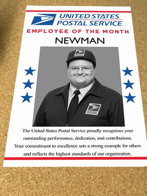 Seinfeld Newman USPS Postal Employee of the Month Novelty Poster 12"x18"