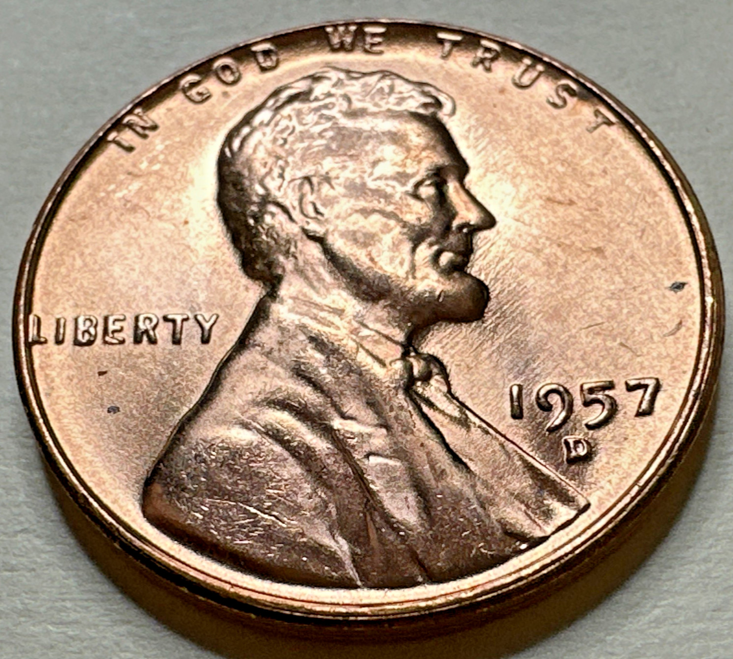 1957-D 1C Lincoln Cent WHEAT PENNY 1304X