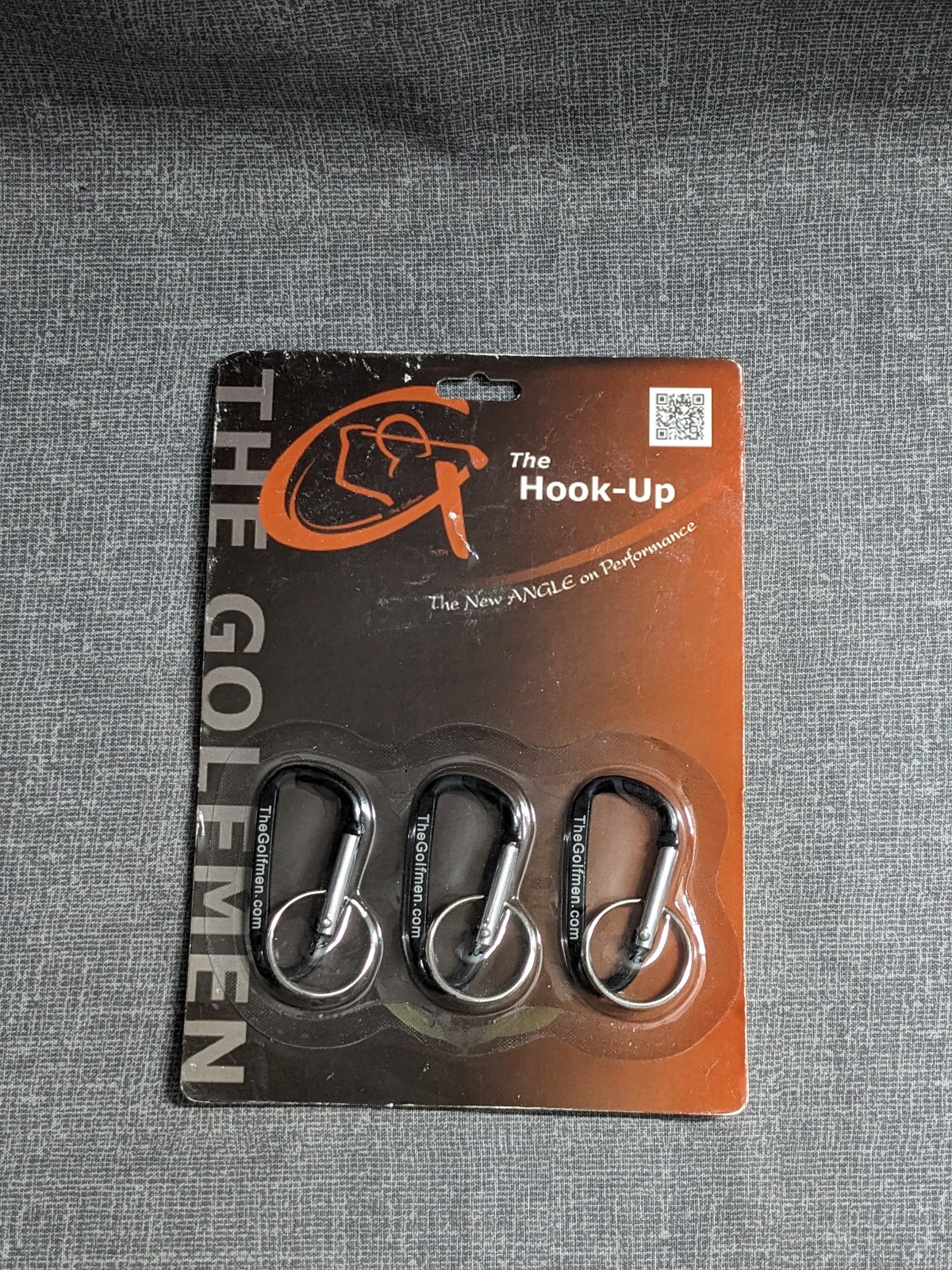 The Golfmen The Hook-Up Carabiner Clip Key Ring Set - 3 Pack Black Golf