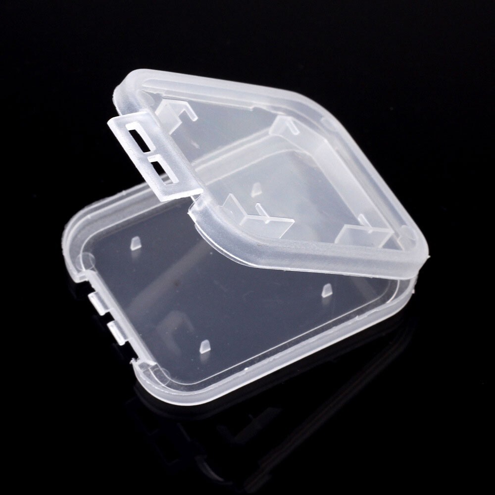 60pcs Plastic Transparent Standard SD SDHC Memory Card Case Holder Storage Box