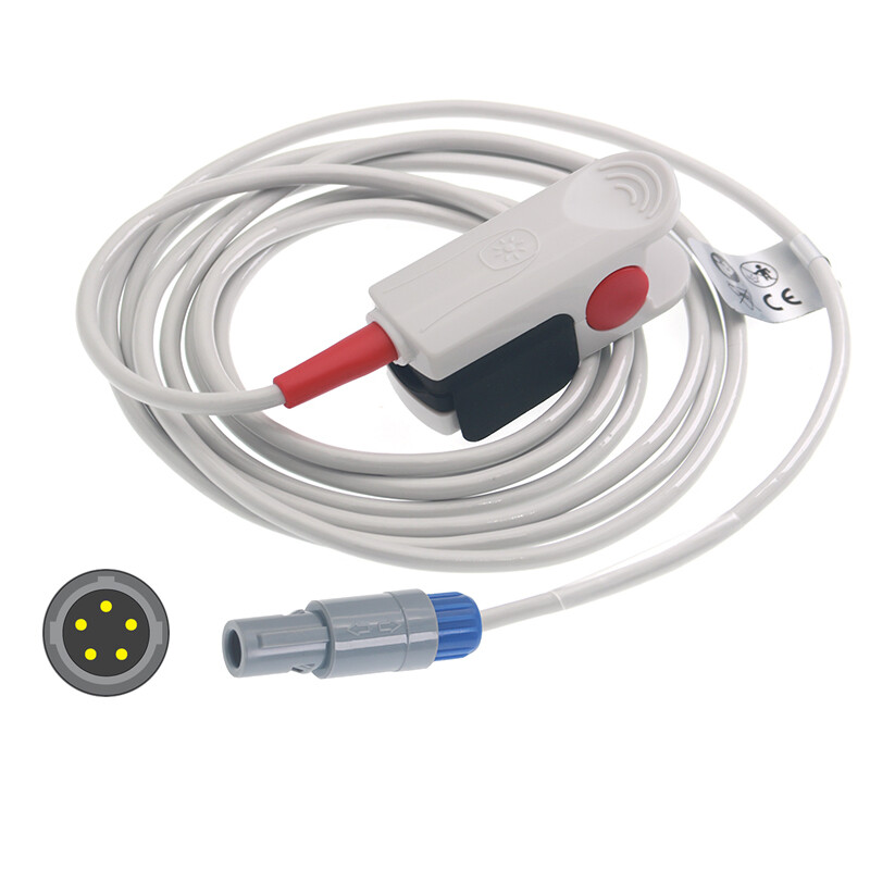 5Pin SpO2 Probe Sensor Cable For Biolight M6 M9 M12 M66 M69 Carewell CPM-9000