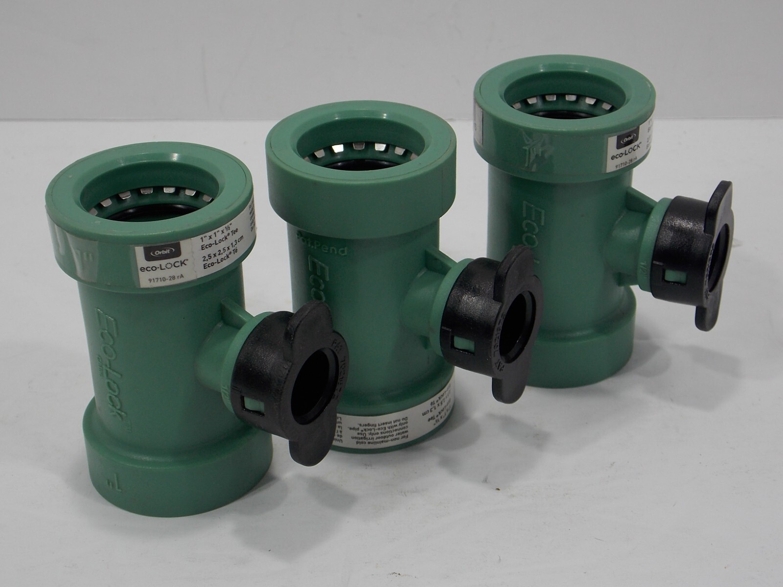 NEW LOT OF 3 Orbit Eco-Lock Tee 1" x 1" x 1/2"