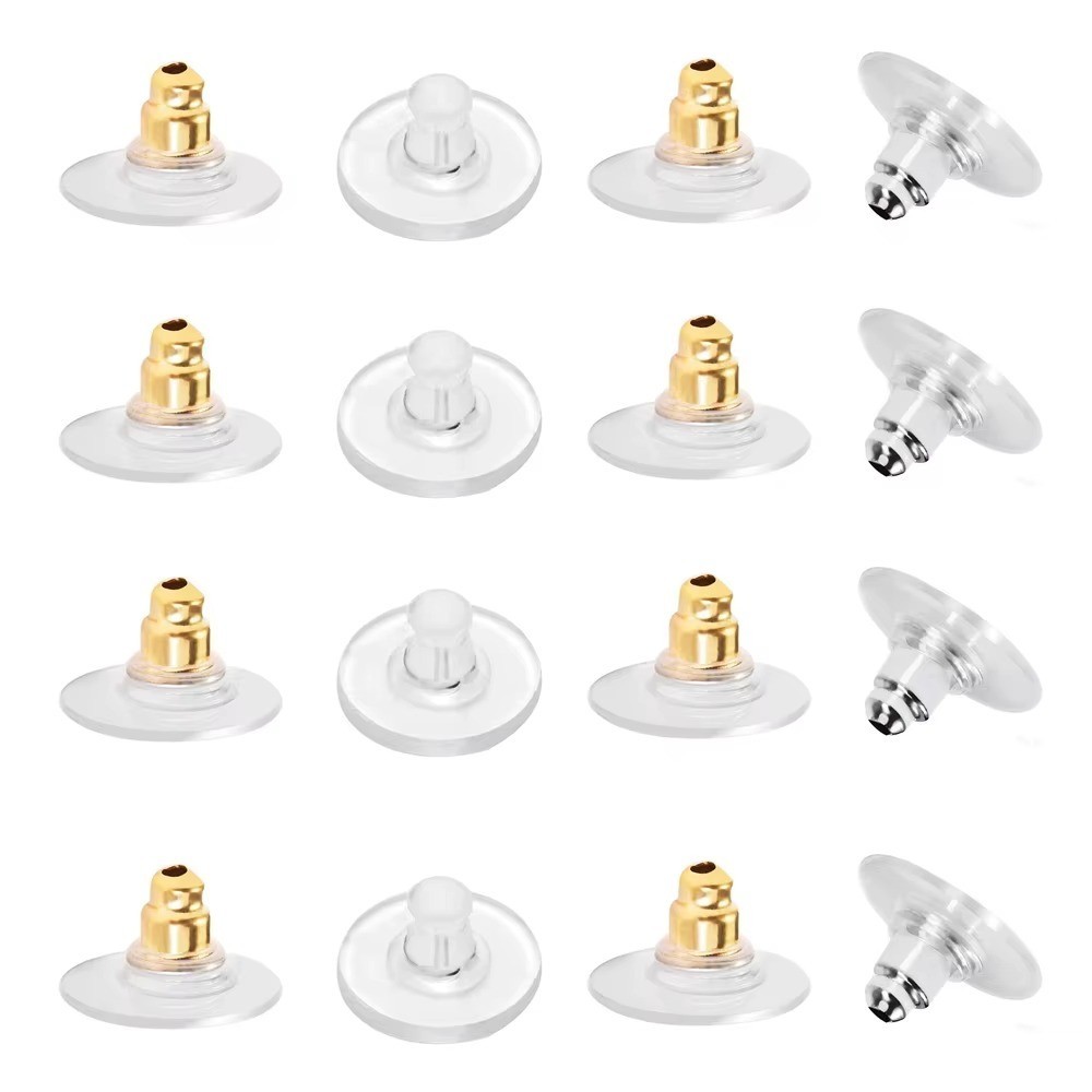 100 Pcs Metal Earring Clutch Jewelry Making Tools Back Stopper Backs with Pad