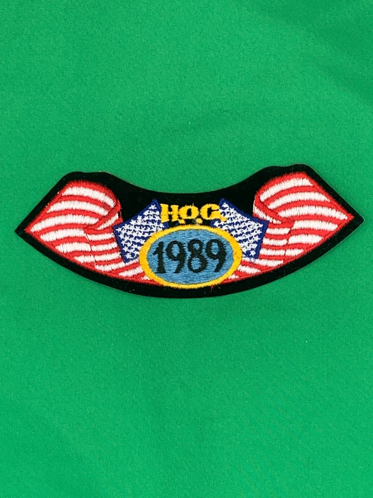 Harley Davidson Vintage HOG 1989 Patch American Flag for Jacket Vest