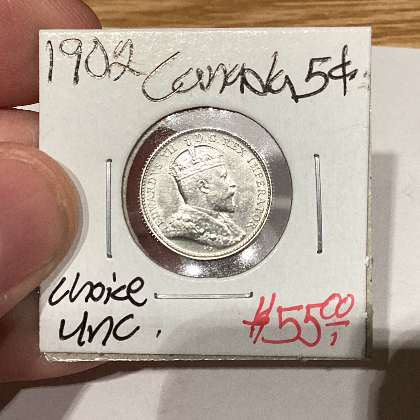 Canada 1902 5 Cents Silver Choice UNC Edward 7th