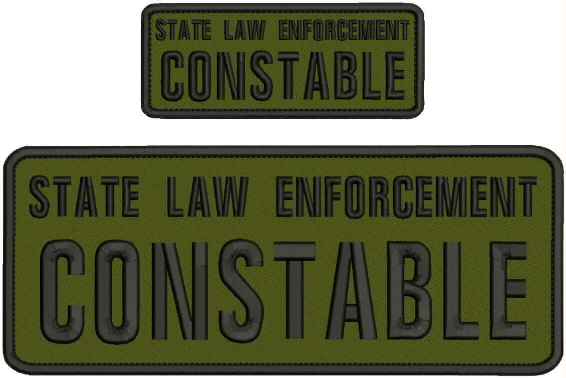state law enforcement constable embroidery Patches 4x10 and 2x5hook on bOd green
