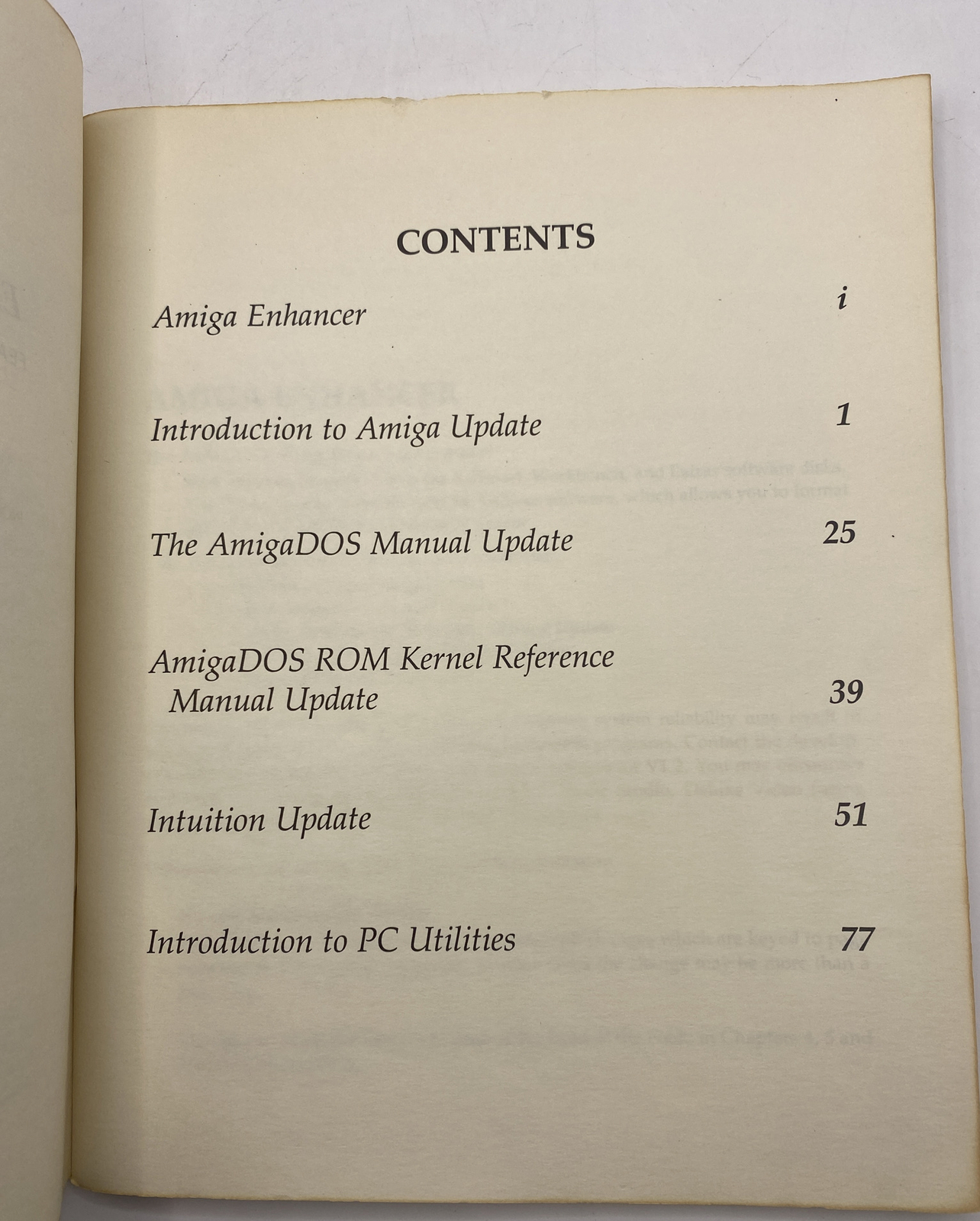 Amiga Enhancer Software, Featuring AmigaDOS 1.2, Commodore Amiga, Manual Only!