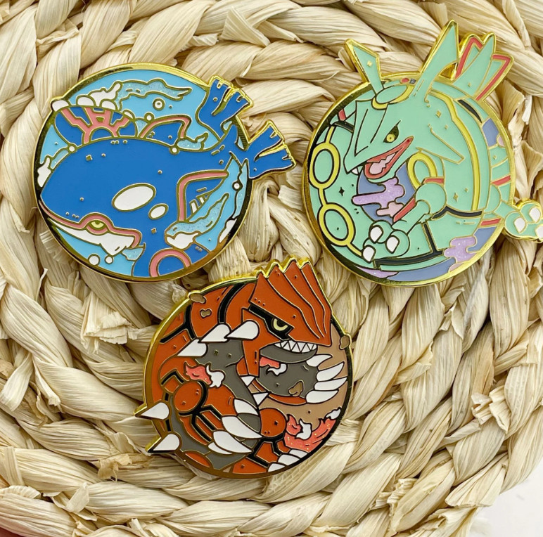 Pokemon Legendary pin set Kyogre Rayquaza Groudon