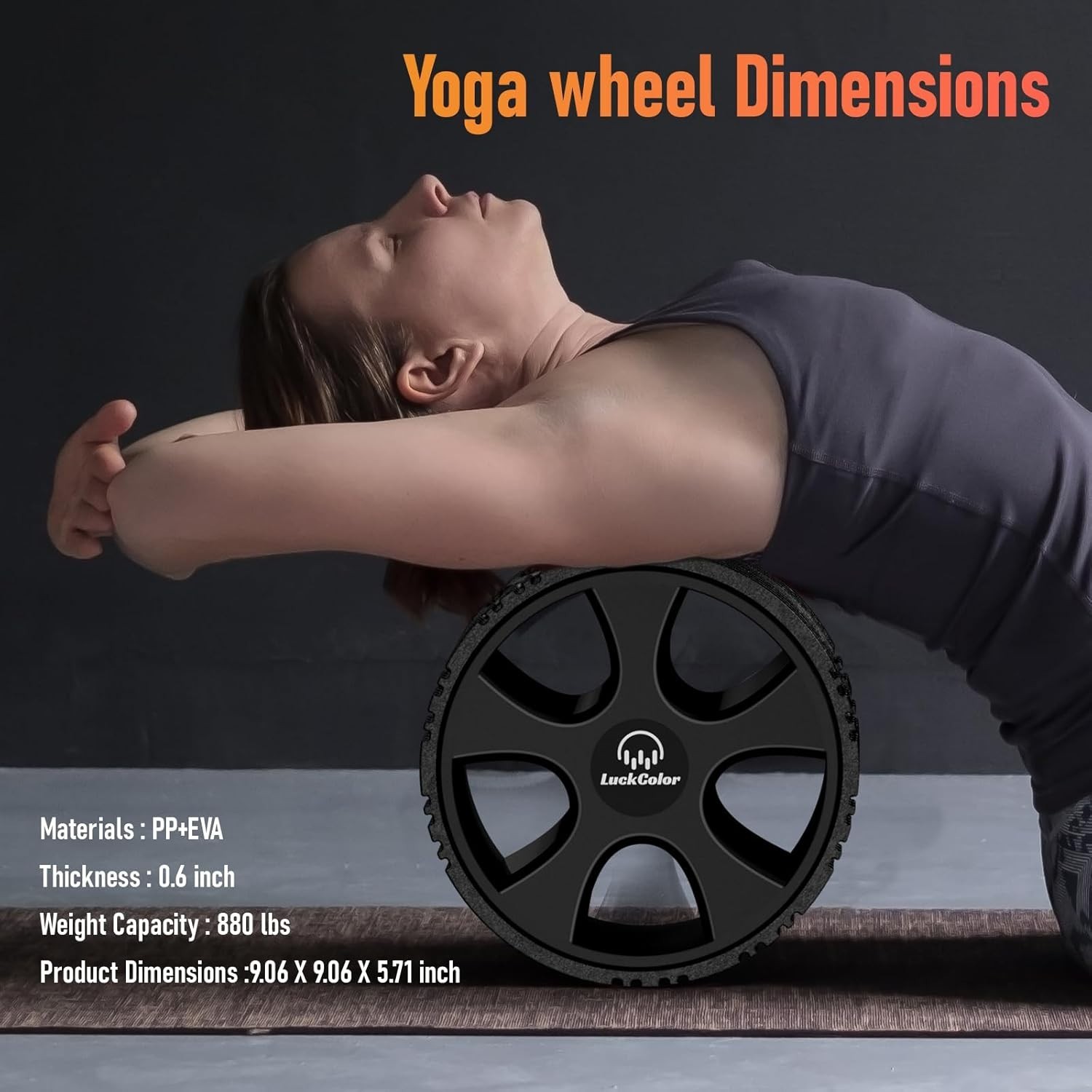 10 Inch Back Roller Yoga Wheel Muscle Massage Trigger Point Therapy solid 880lbs
