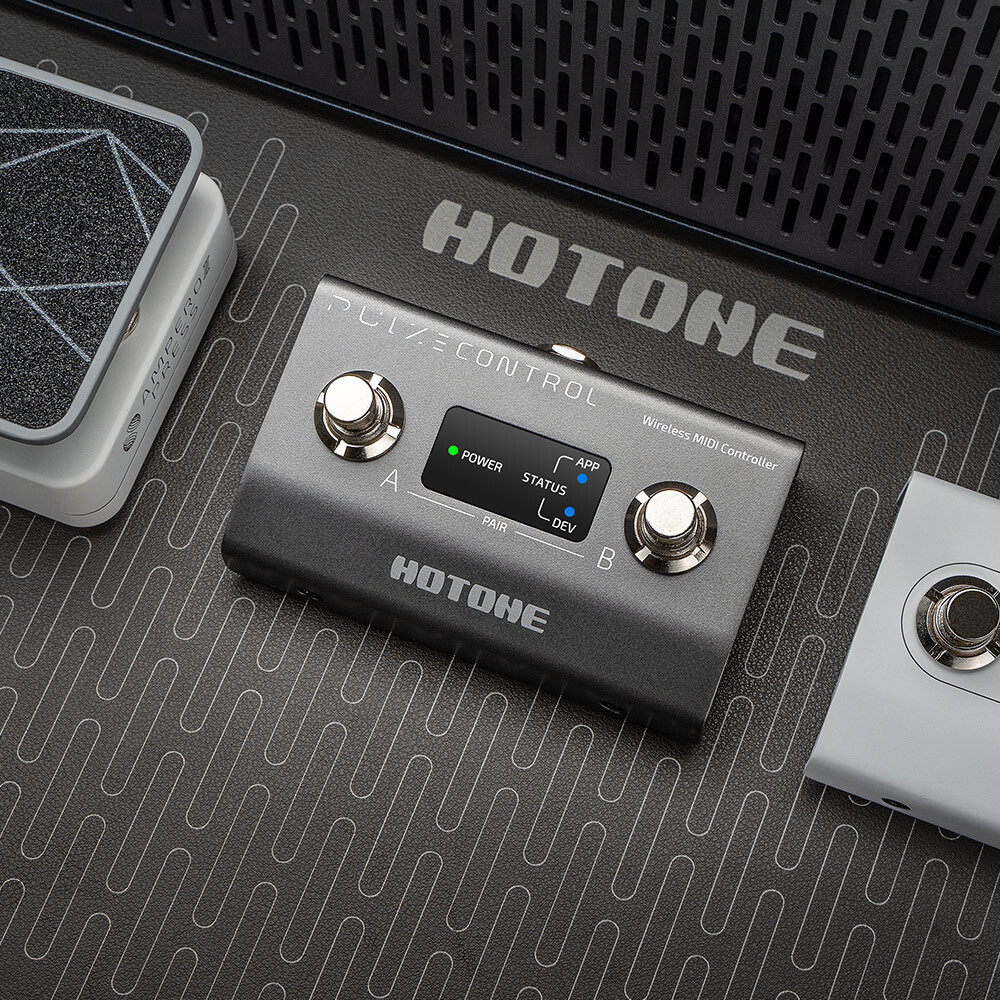 Hotone Pulse Control 2-Taste Wireless BT MIDI Fuß Controller Pedal