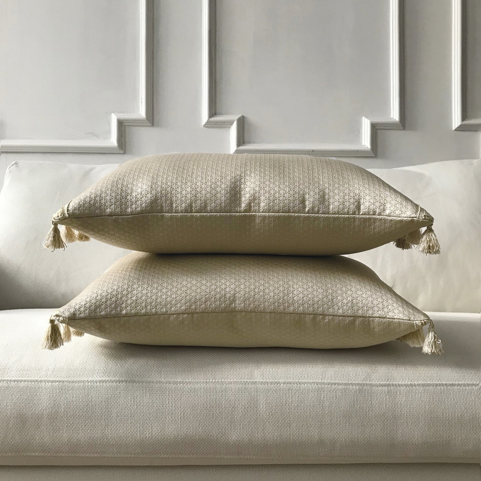 Metallic Taupe Textured Solid Lumbar Pillow Cover 13"x22"